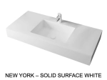 Plan vasque Design, fabrication sur mesure, Largeur 60 à 200 cm x Profondeur 40 à 60 cm, résine minérale ACRYSTONE® SOLID-SURFACE Finition lisse blanc mate, Livraison Offerte et Rapide.